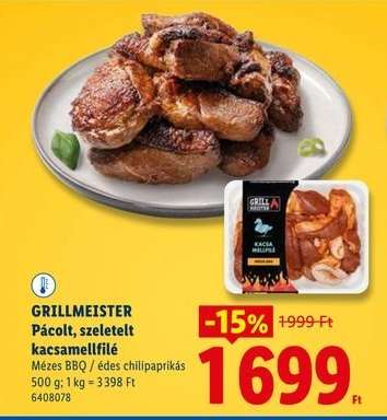 GRILLMEISTER Pácolt, szeletelt kacsamellfilé
