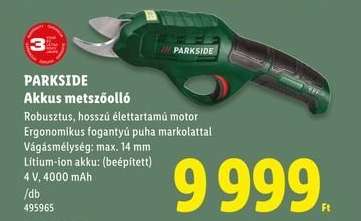 PARKSIDE Akkus metszőolló