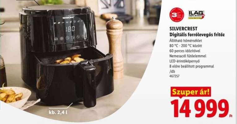 SILVERCREST Digitális forrólevegős fritőz