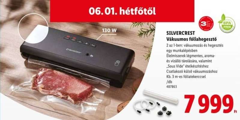 Silvercrest Vákuumos fóliahegesztő