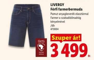 LIVERGY Férfi farmerbermuda