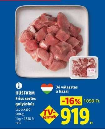 HÚSFARM Friss sertés gulyáshús