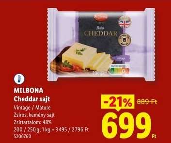 MILBONA Cheddar sajt