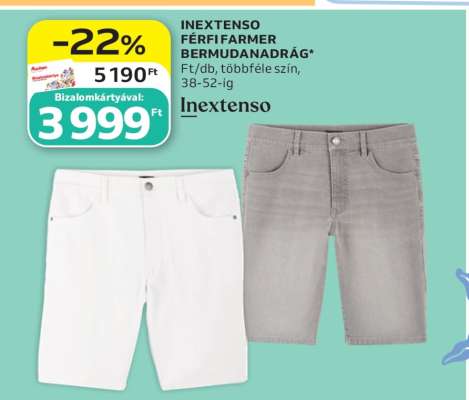 INEXTENSO Férfi farmer bermudanadrág
