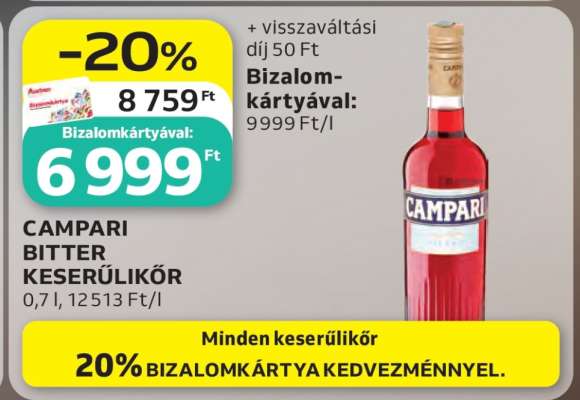 CAMPARI BITTER KESERŰLIKŐR