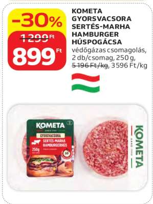 KOMETA GYORSVACSORA SERTÉS-MARHA HAMBURGER HÚSPOGÁCSA