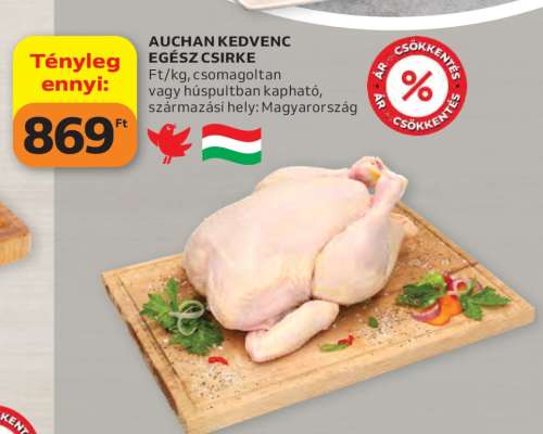 AUCHAN KEDVENC EGÉSZ CSIRKE