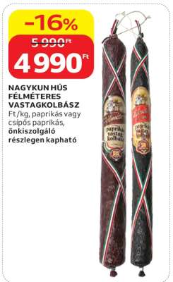 NAGYKUN HÚS FÉLMÉTERES VASTAGKOLBÁSZ