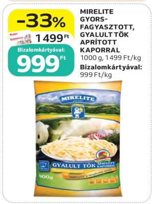 MIRELITE GYORSFAGYASZTOTT, GYALULT TÖK APRÍTOTT KAPORRAL