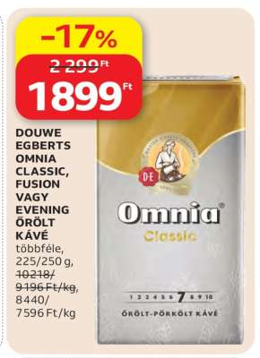 DOUWE EGBERTS OMNIA CLASSIC, FUSION VAGY EVENING ŐRÖLT KÁVÉ