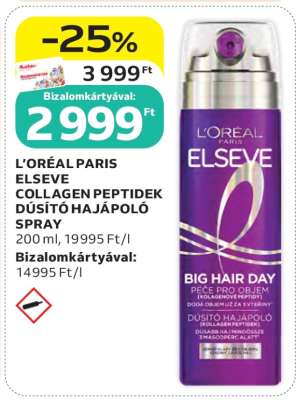 L'ORÉAL PARIS ELSEVE COLLAGEN PEPTIDEK DÚSÍTÓ HAJÁPOLÓ SPRAY