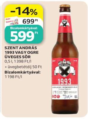 SZENT ANDRÁS 1993 VAGY OGRE ÜVEGES SÖR