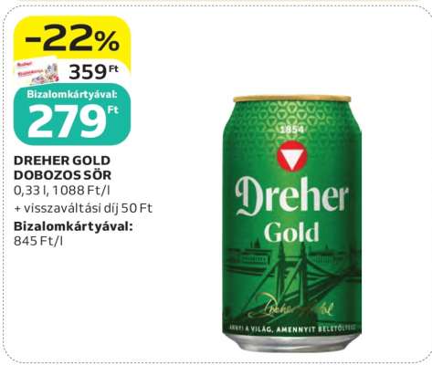 Dreher Gold Dobozos Sör