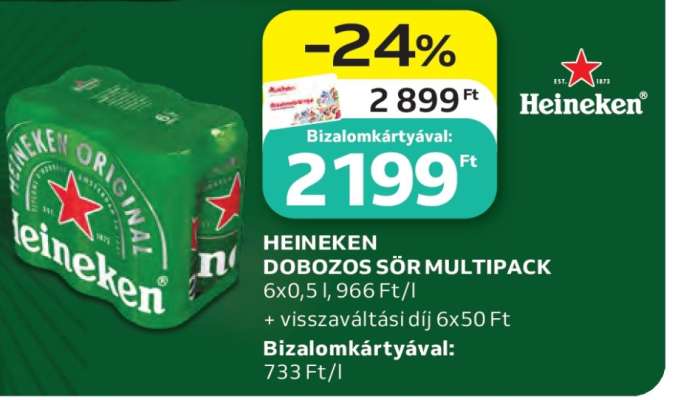 Heineken dobozos sör multipack