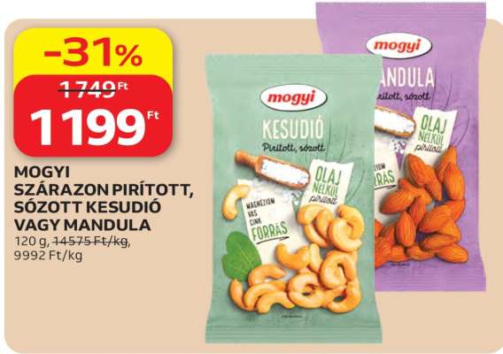 Mogyi Szárazon Pirított, Sózott Kesudió vagy Mandula