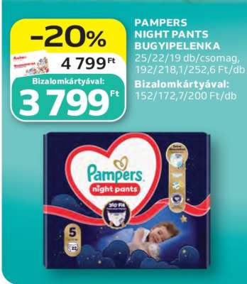 PAMPERS NIGHT PANTS BUGYIPELENKA