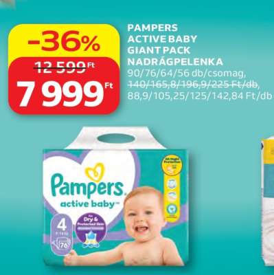 PAMPERS ACTIVE BABY GIANT PACK NADRÁGPELENKA