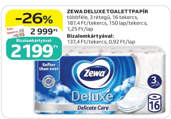 Zewa Deluxe toalettpapír