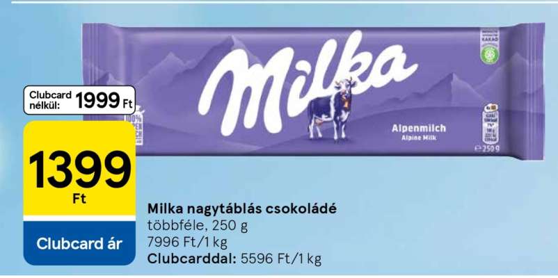 Milka nagytáblás csokoládé