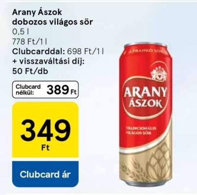 Arany Ászok dobozos világos sör