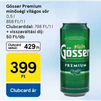 Gösser Premium minőségi világos sör