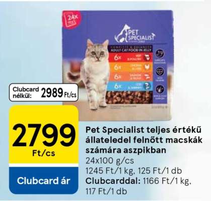 Pet Specialist teljes értékű állateledel felnőtt macskák számára aszpikban