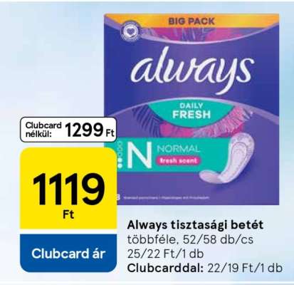Always tisztasági betét