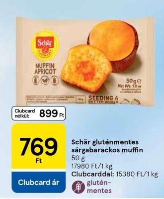 SCHÄR GLUTÉNMENTES, SÁRGABARACKOS MUFFIN