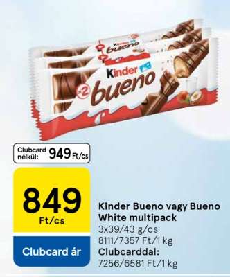 Kinder Bueno vagy Bueno White multipack