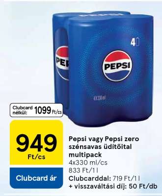 PEPSI VAGY PEPSI ZERO SZÉNSAVAS ÜDÍTŐITAL MULTIPACK