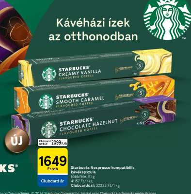 Starbucks Nespresso kompatibilis kávékapszula