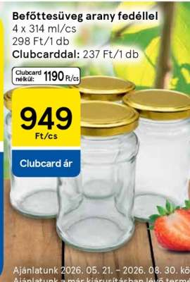Befőttesüveg arany fedéllel