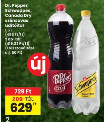 Dr. Pepper, Schweppes, Canada Dry szénsavas üdítőital