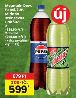 Mountain Dew, Pepsi, 7UP, Mirinda szénsavas üdítőital