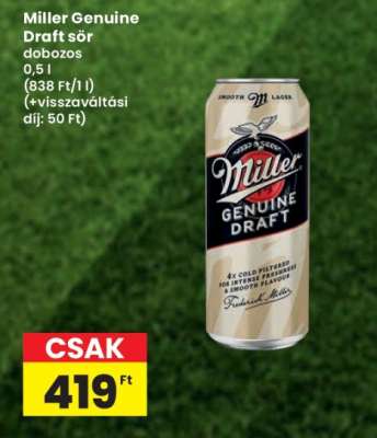 Miller Genuine Draft sör