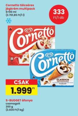 Cornetto Tölcséres Jégkrém Multipack