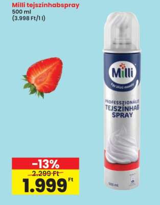 Milli tejszínhabspray