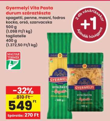 Gyermelyi Vita Pasta durum száraztészta