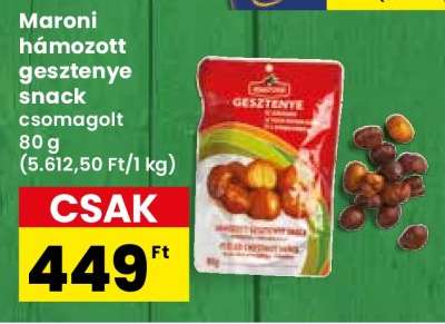 MARONI HÁMOZOTT GESZTENYE SNACK