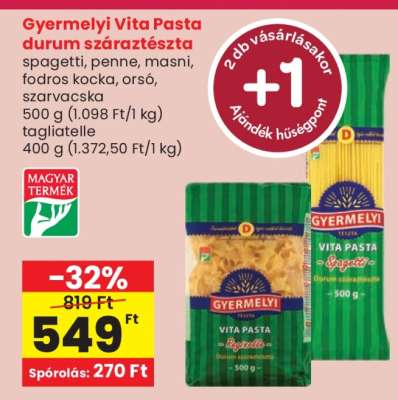 Gyermelyi Vita Pasta durum száraztészta