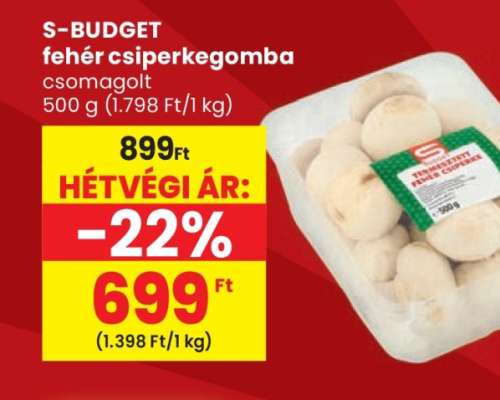 S-BUDGET fehér csiperkegomba