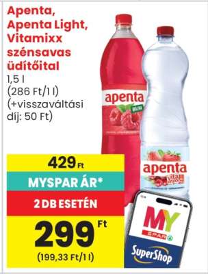 Apenta, Apenta Light, Vitaminxx szénsavas üdítőital