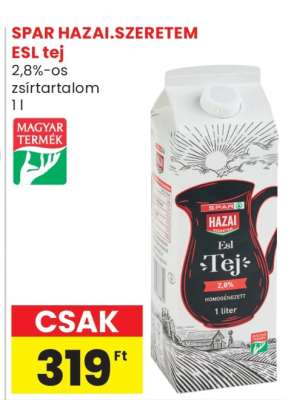 SPAR HAZAI.SZERETEM ESL tej