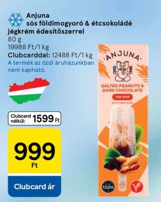 Anjuna sós földimogyoró & étcsokoládé jégkrém édesítőszerrel