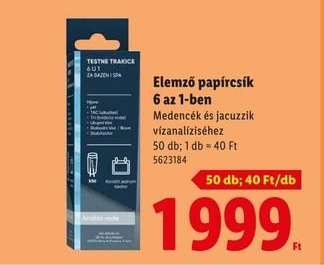 Elemző papírcsík 6 az 1-ben
