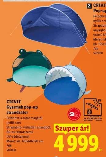 CRIVIT Gyermek pop-up strandsátor