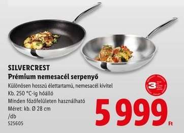 SILVERCREST Prémium nemesacél serpenyő