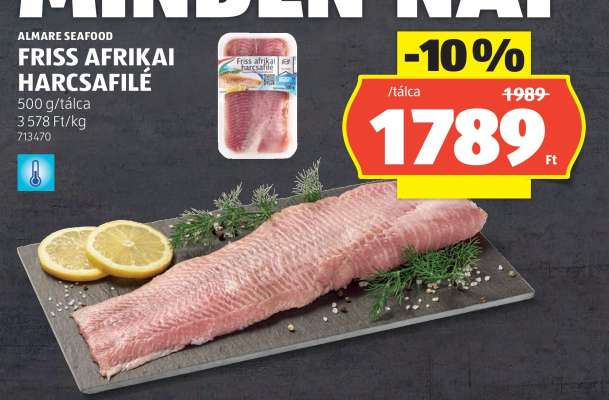 Friss, afrikai harcsafilé