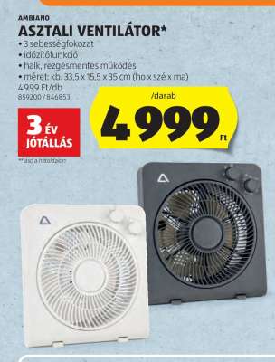 Ambiano Asztali Ventilátor
