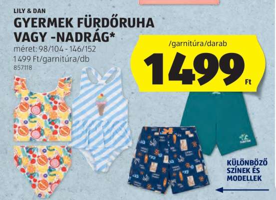 Gyermek fürdőruha vagy -nadrág